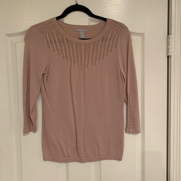 Pale pink sweater with 3/4 sleeves H&M size S - Picture 4 of 4